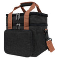 Linkidea Lunch Box Bag, Insulated Lunch Bag with 2 Layers for Food Jar and Lunch Box Storage, Oxford Reusable Lunch Tote Bag (Black)