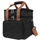 Linkidea Lunch Box Bag, Insulated Lunch Bag with 2 Layers for Food Jar and Lunch Box Storage, Oxford Reusable Lunch Tote Bag (Black)