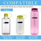 Linkidea 2 Pack Water Bottle Boot Compatible with Nalgene Sustain Wide Mouth 32oz/48oz, Narrow Mouth 32oz, Silicone Anti-Slip Bottle Bottom Bumper Protector (Blue)