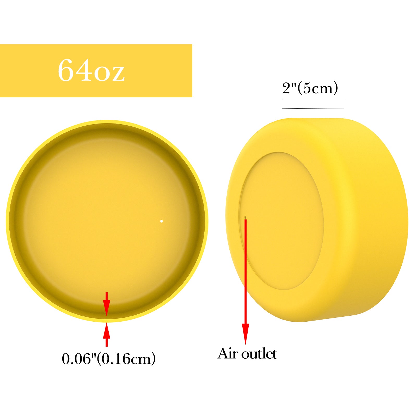 Linkidea Water Bottle Boot Compatible with YETI Rambler Bottle 64oz, Silicone Water Bottle Bottom Sleeve Cover Protector, Waterbottle Bumper (Yellow)