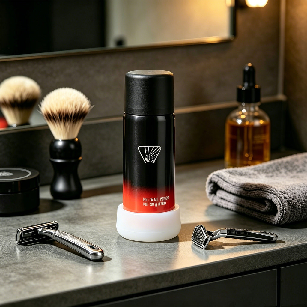 Linkidea 2-Pack Shaving Cream Can Holder, Silicone Protector for Shave Gel & Foam Cans, Bathroom Sink Counter Shaving Can Stand Compatible with Barbasol, Gillette, Proraso 10 oz (White)