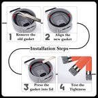 Linkidea 6 Pack Water Bottle Gasket Replacement Compatible with Stanley Quick Filp GO 24oz/36oz Waterbottle, Silicone O Ring Leak Proof Rubber Seal with Tweezer for Bottle Lid, Black