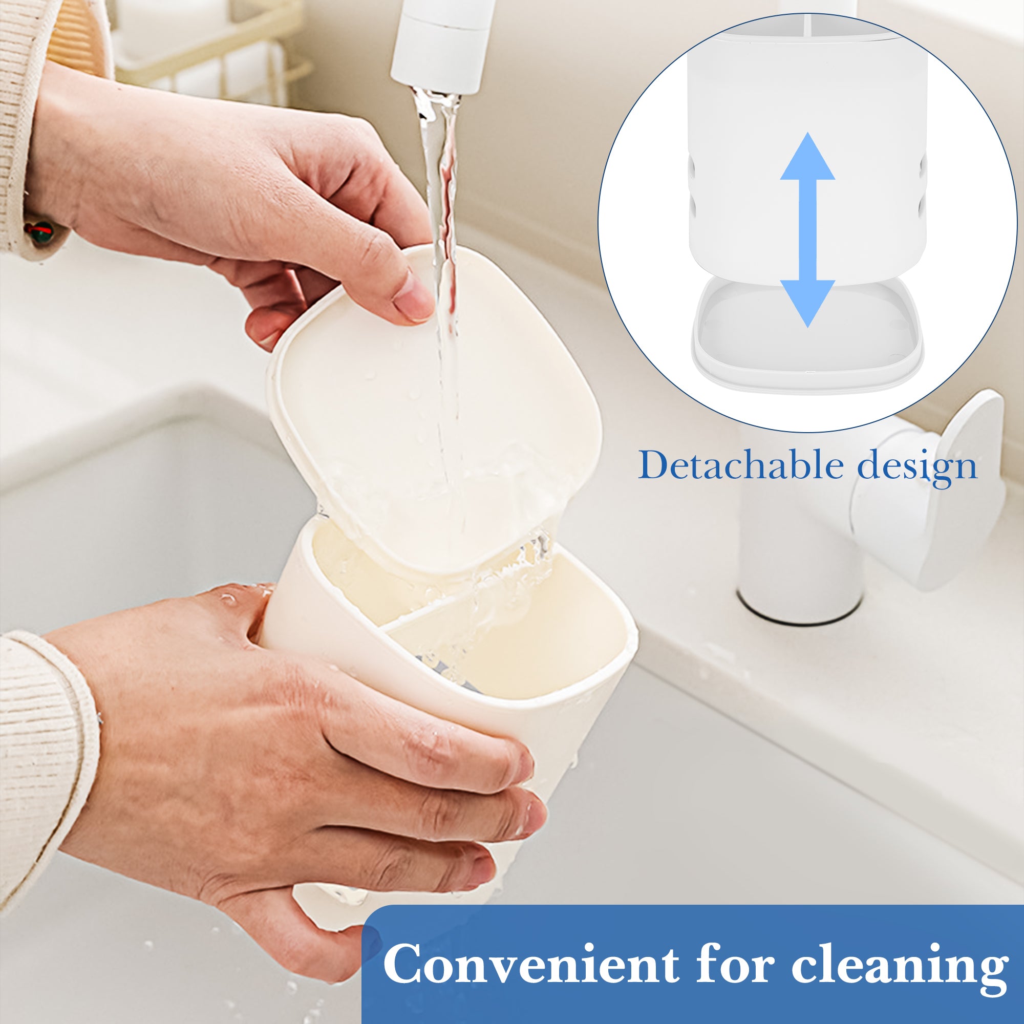 Linkidea Electric Tooth Brush Holder for Bathroom, Plastic Organizer for Toothpaste, 3 Slots Countertop Stand Compatible with Oral-B iO Series, Philips Sonicare ProtectiveClean (White Frame)