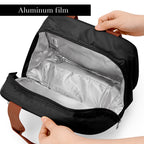 Linkidea Insulated Lunch Bag for Adults, Large Lunch Tote with Handle & Zipper, Reusable Cooler Box Bag Compatible with Crock Pot, DUPASU, Aotto, LUNCHEAZE Electric Heated Lunch Box (Black)