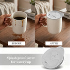 Linkidea 2 Pack Silicone Coffee Mug Lid for 3"(76mm) to 3.4"(86mm) Inside Diameter Mugs, Splash Resistant Replacement Mug Lid for Home, Office, Travel, Dishwasher-Safe (Grey)