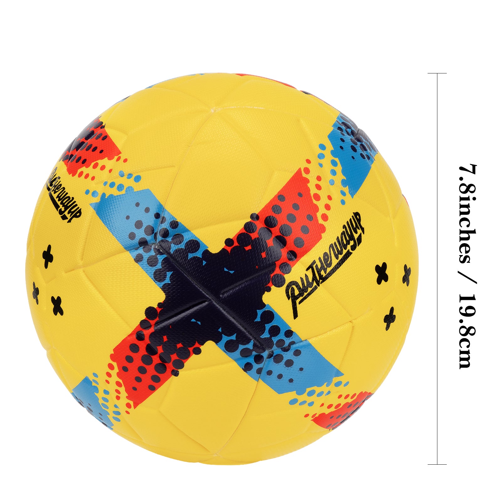 Linkidea Size 4 Thermally Bonded PU Leather Soccer Ball, Long Lasting Soccer Ball with Seamless Stitching, Training Soccer Ball for Turf, Grass Surfaces with Pump (Yellow)