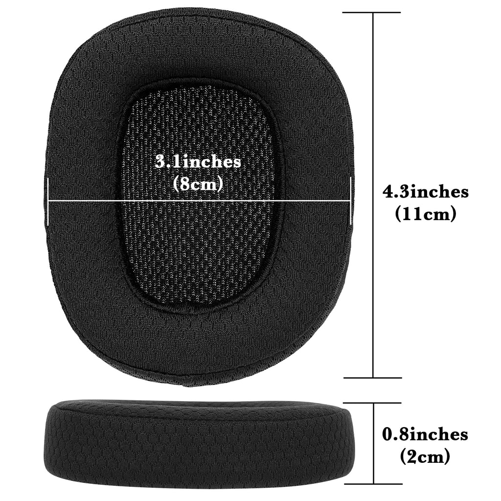 Linkidea Replacement Ear Pads for Logitech G433, G533, G633, G635, G933, G935 Headphones Ear Cushions, Headset Earpads (Mesh Fabric / Black)