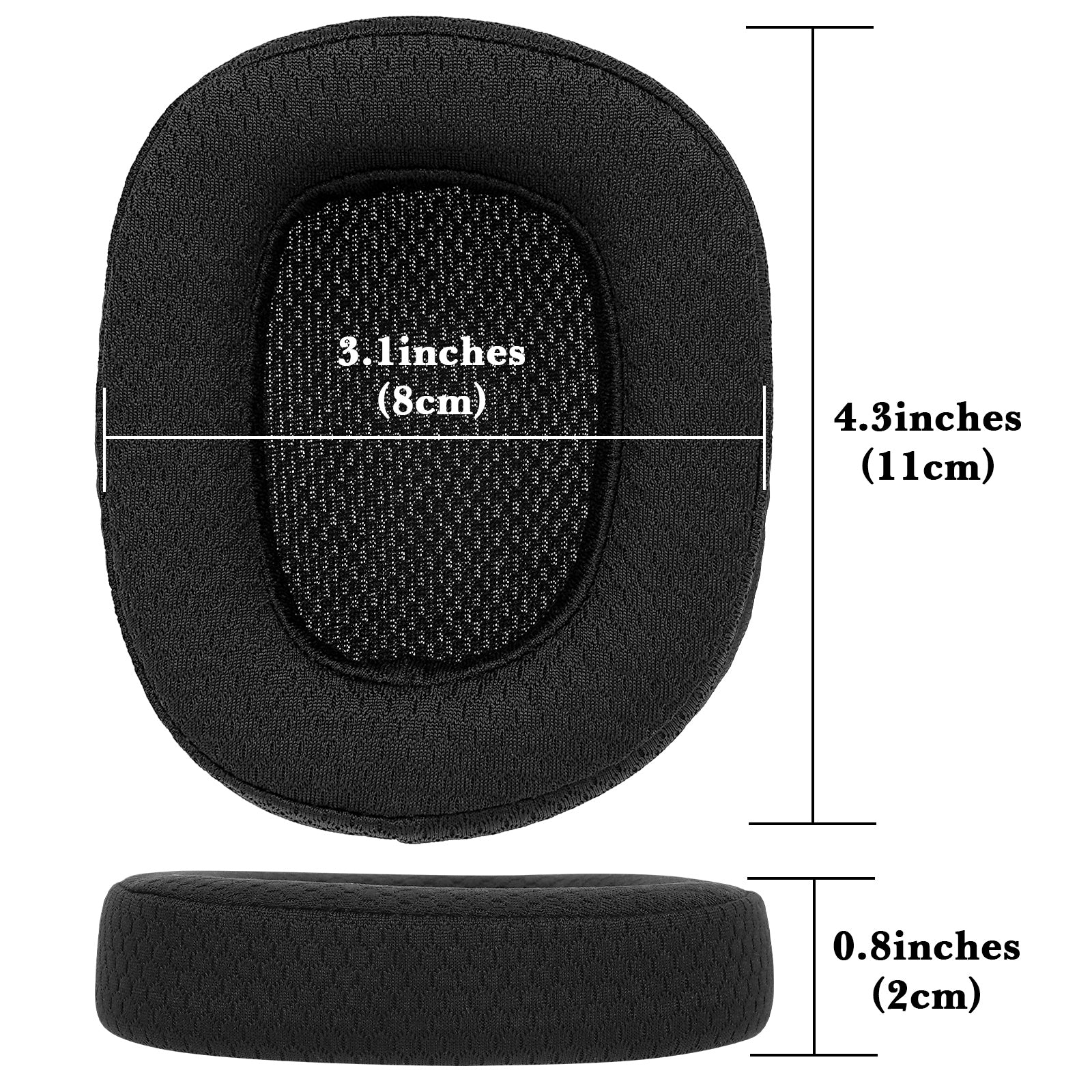 Linkidea Replacement Ear Pads for Logitech G433, G533, G633, G635, G933, G935 Headphones Ear Cushions, Headset Earpads (Mesh Fabric / Black)