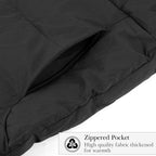 Kids Bench Jacket, Child Bench Parka, Youth Soccer Training Extra Long Jacket, Quilted Windproof Sports Outwear, Hooded Stadium Coat, Keep Legs Warm in Cold Weather (Black, Size Medium)