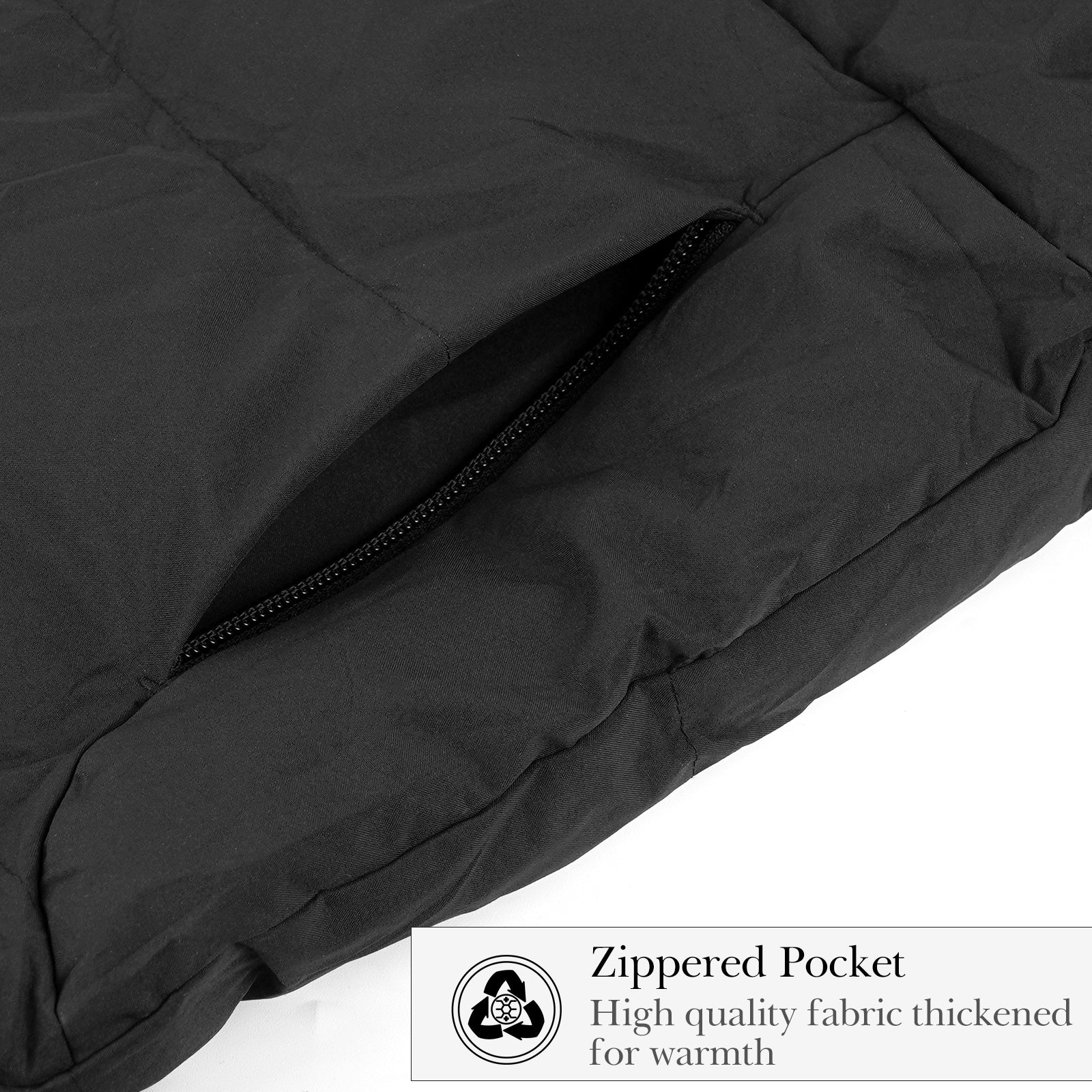 Kids Bench Jacket, Child Bench Parka, Youth Soccer Training Extra Long Jacket, Quilted Windproof Sports Outwear, Hooded Stadium Coat, Keep Legs Warm in Cold Weather (Black, Size Medium)