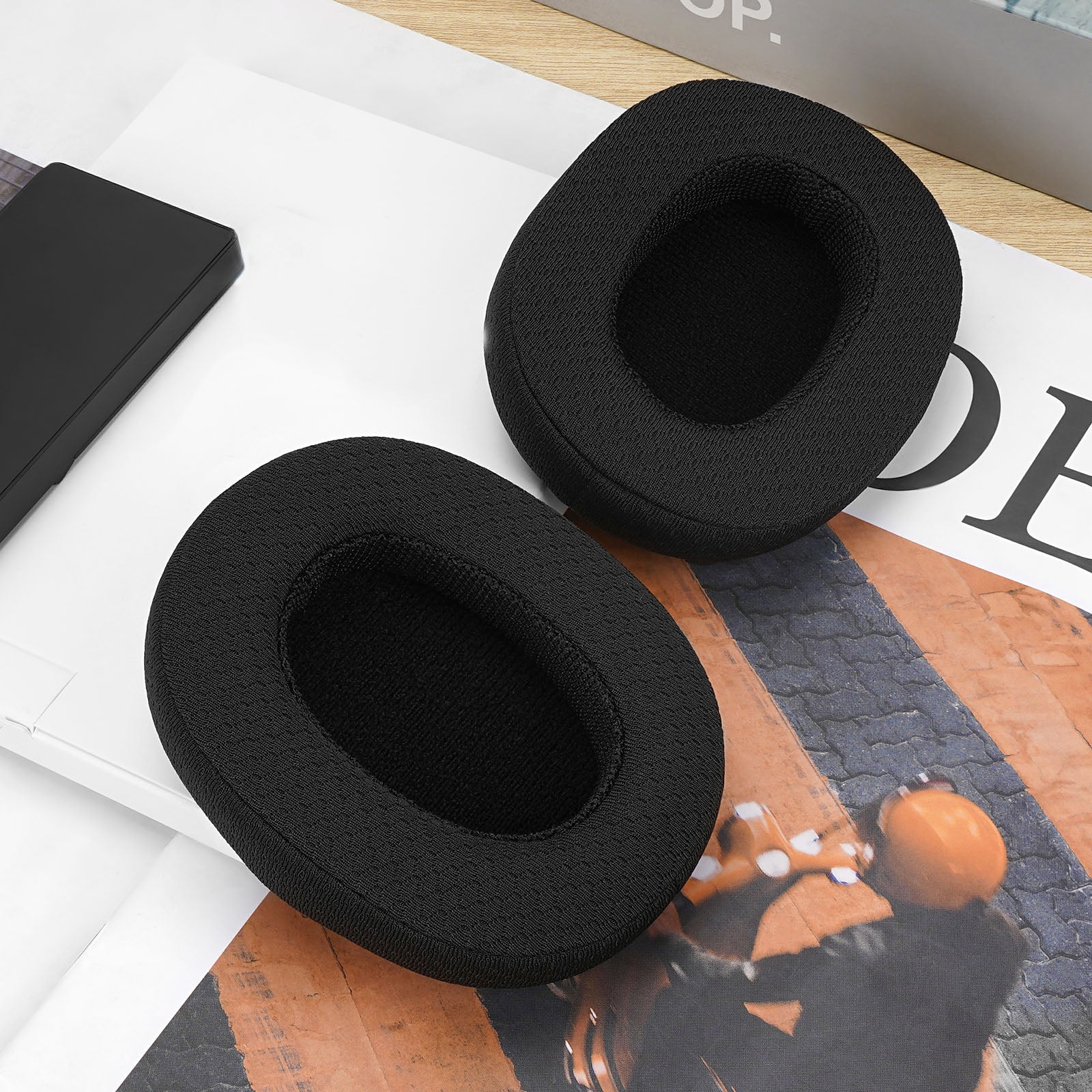 Replacement Ear Pads for Skullcandy Crusher Wireless/Evo/ANC, Hesh 3/Hesh EVO/Hesh ANC Headphones, Headset Earpads ( Mesh Fabric / Black)