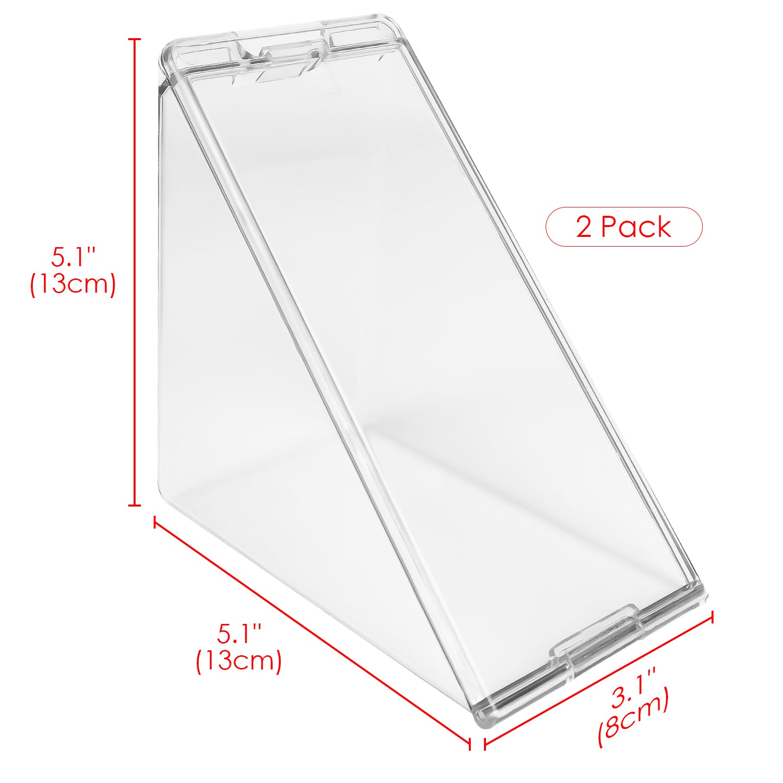Linkidea 2 Pcs Triangular Sandwich Containers with Cover, Charcuterie Boxes with Clear Lids for Sandwich Storage, Portable Sandwiches Storage Box Fits Picnic, Travel, Work