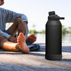 Linkidea 2 Pack Water Bottle Boot Compatible with CamelBak Chute Mag 40oz, Silicone Anti-Slip Bottle Bottom Sleeve Bumper Protector (Black)