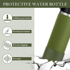 Linkidea 2 Pack Water Bottle Boot Compatible with Hydro Flask Wide Mouth 12oz/14oz/16oz/18oz/20oz, Silicone Bottle Bottom Sleeve Bumper Protector (Army Green)