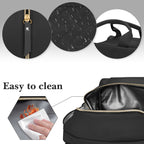 Linkidea Lunch Bag for Women, Large Leak Proof Lunch Tote Cooler, Lunch Tote Bag with Bottle Holder and Side Pockets, Compatible with NatraProw, LOVINA, Caperci (Black)