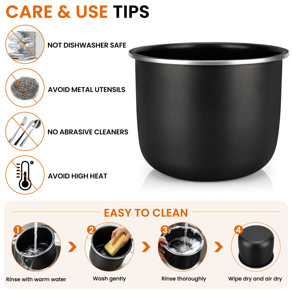 Linkidea Rice Cooker Aluminum Alloy Inner Pot Compatible with Bear DFB-B12W1, Nonstick Replacement Bowl