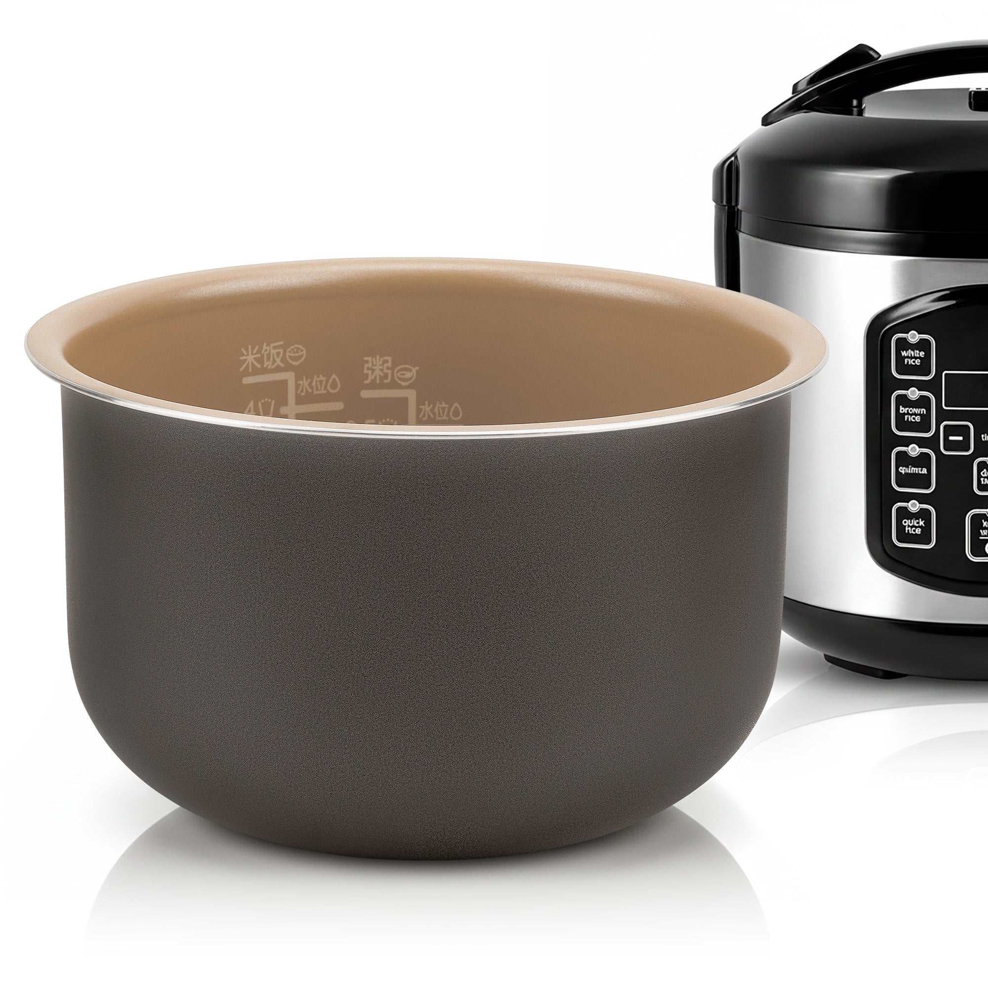 Linkidea Rice Cooker Aluminum Inner Pot Compatible with AROMA-ARC-954SBD, Dishwasher Safe, Replacement Bowl