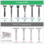 Linkidea Stainless Steel Razor Stand, Deluxe Men's Travel Shaver Holder, Shaving Support Compatible with Long Handle Safety Razor, Fusion 5, ProShield, Mach 3 (Silver/Polished Chrome)