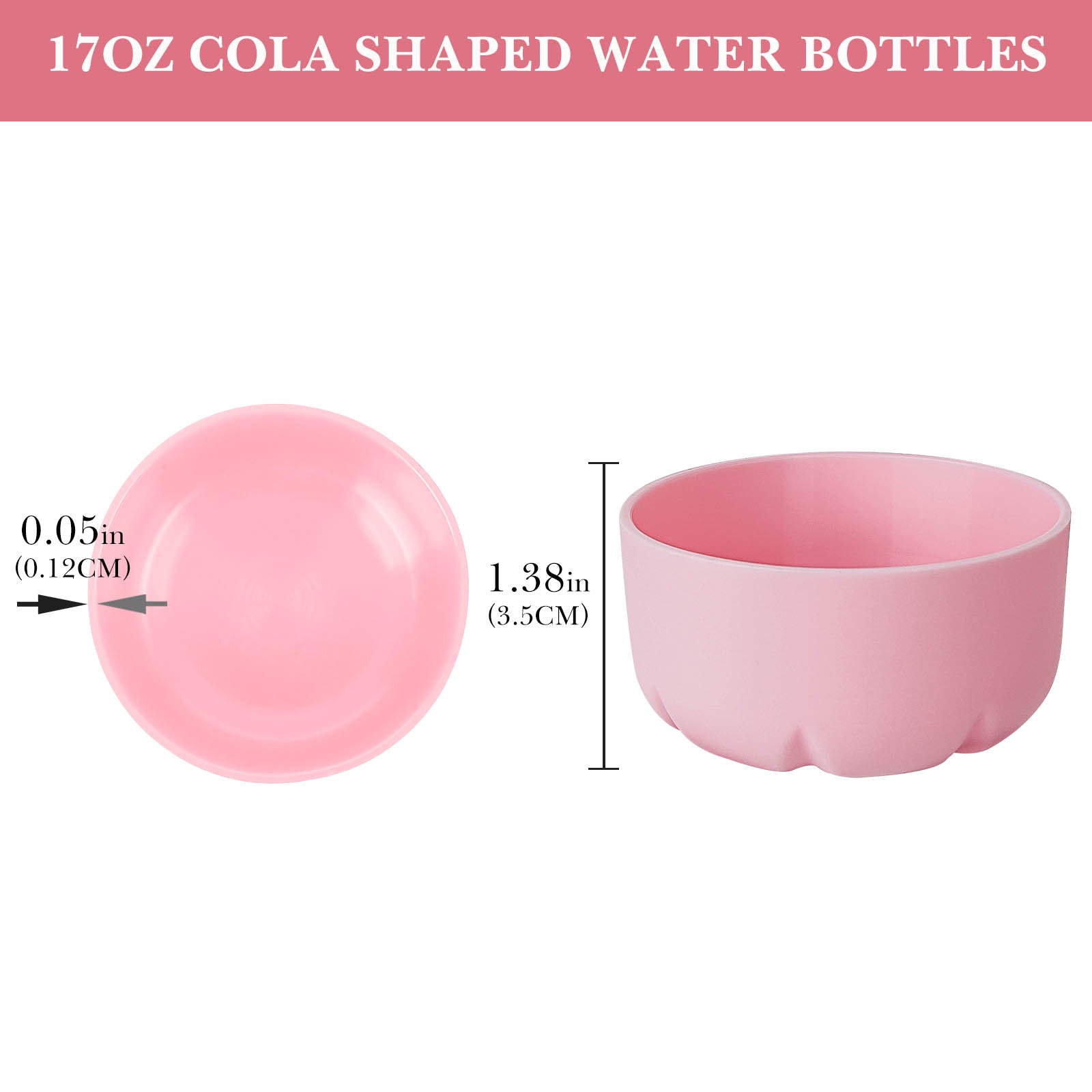 Linkidea 2 Pack Water Bottle Boot Compatible with 17oz ORIGINAL, BJPKPK, MIRA Cascade Cola Shaped Bottles, Silicone Bottle Bottom Sleeve Bumper Protector (Light Pink)
