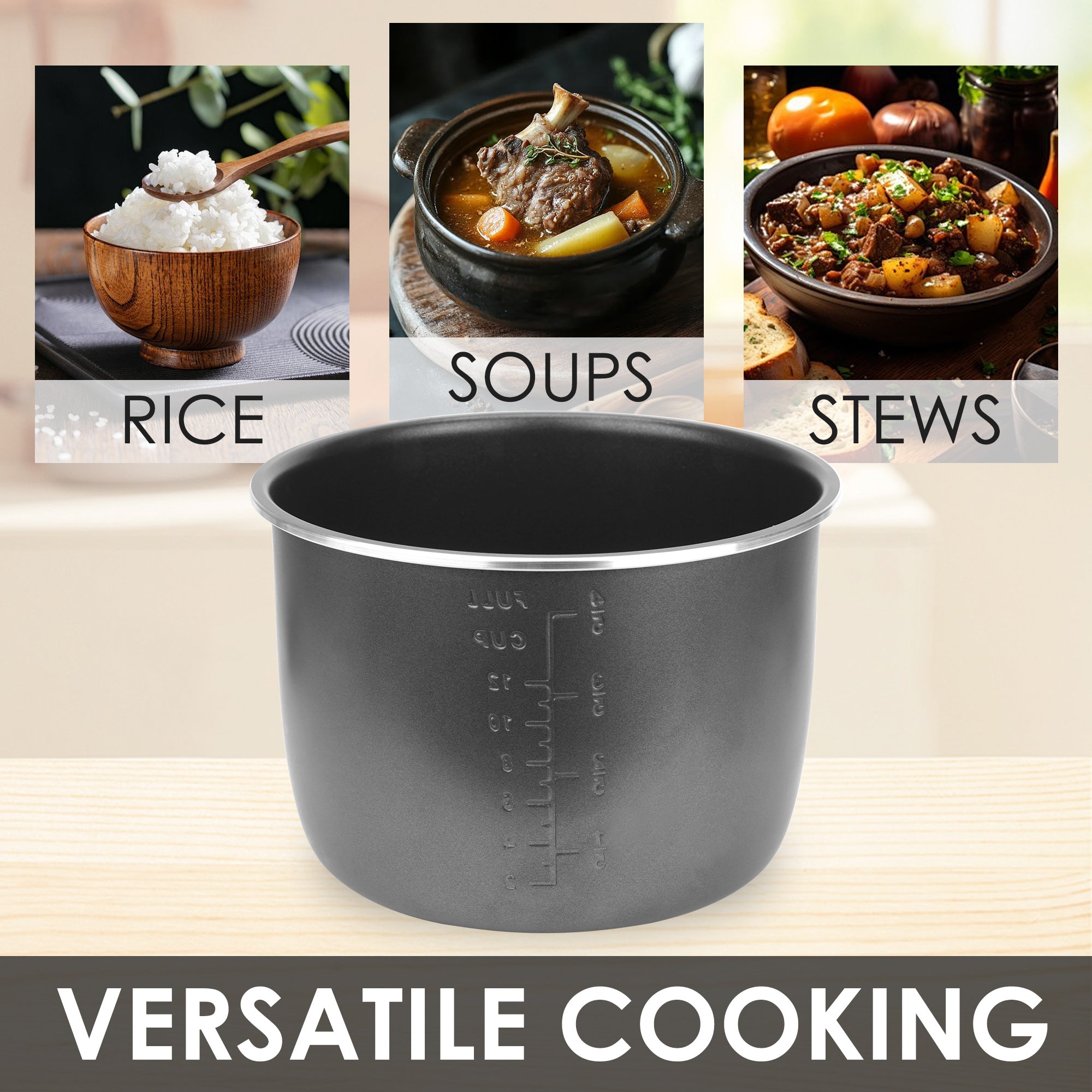 Linkidea Rice Cooker Aluminum Alloy Inner Pot Compatible with Instant Pot Model PPC770, PPC771 Dishwasher Safe, Replacement Bowl