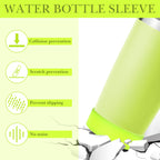 Linkidea 2 Pack Water Bottle Boot Compatible with YETI Tumbler 20oz/30oz, Travel Mug 20oz/30oz, Silicone Anti-Slip Waterbottle Bottom Sleeve Cover Protector (Chartreuse)
