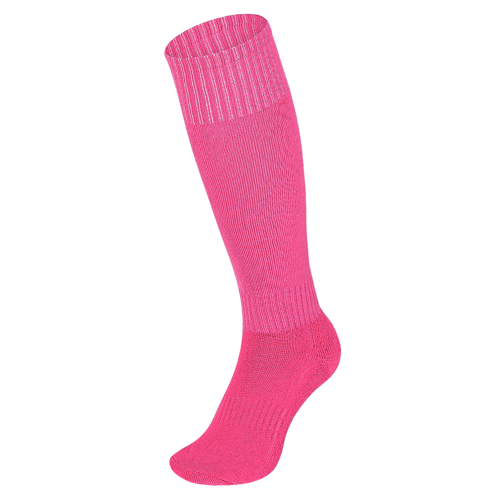 2 Pairs Knee High Pink Soccer Socks for Adult, Breathable Unisex Long Sleeve Sports Socks, Team Sport OTC Cushion Long Tube Socks for Men & Women (Pink)