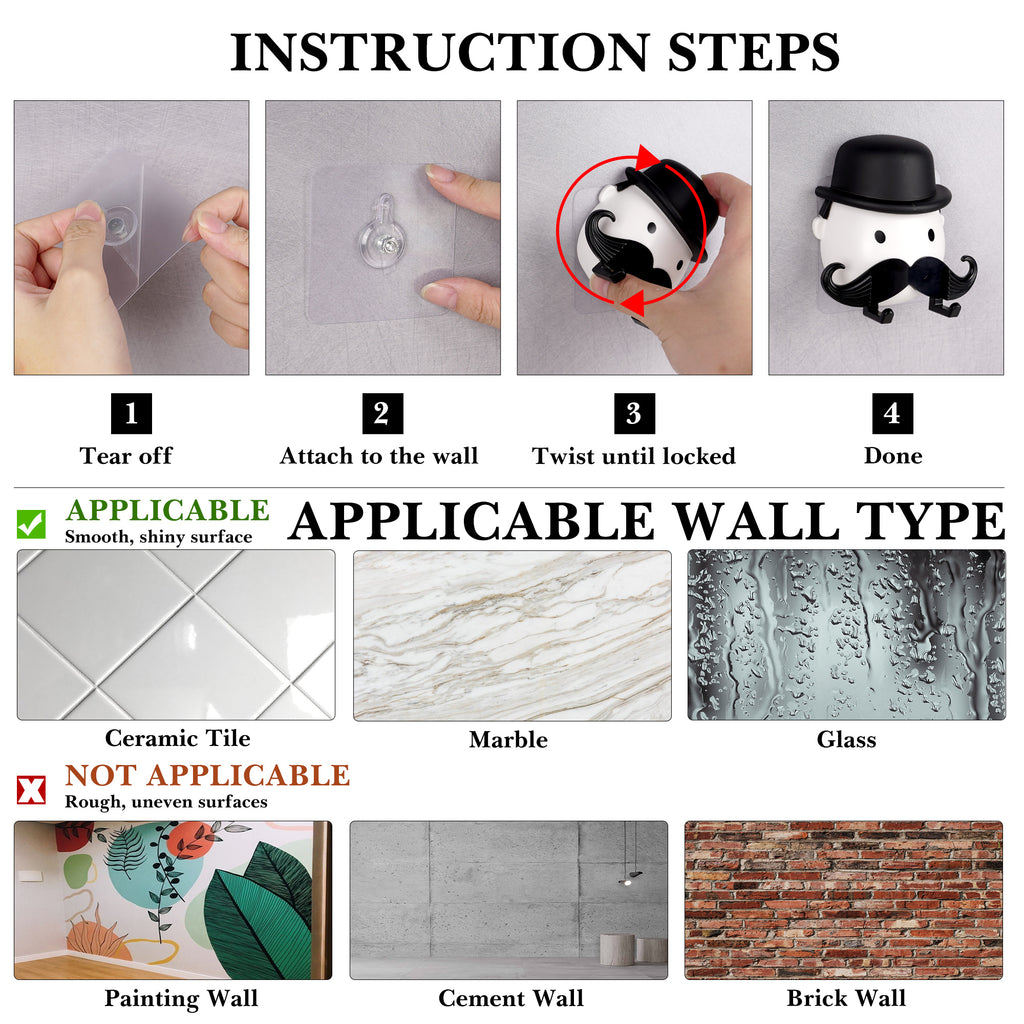 Linkidea Razor Holder Suction Cup, Creative Shower Razor Hooks Hanger for Bathroom, Compatible with Venus Platinum, Fusion 5 Proshield & Proglide, Labs with Exfoliating Bar (White)