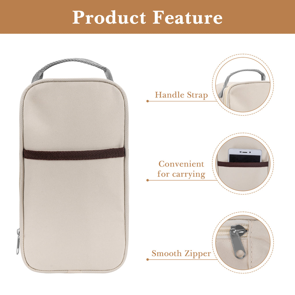 Linkidea Food Jar Insulated Bag, Tote Bag with Pocket Portable Jar Bag for Office Work Outdoor Picnic, Compatible with THERMOS 24 oz lazycozy, Bidakid (Beige)