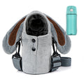 Linkidea Plush Water Bottle Carrier with Strap Compatible with Thermos FUNTAINER Steel/Tritan 12oz/16oz, Warm Gray Rabbit Waterbottle Sling Bag Holder with Shoulder Strap