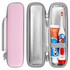 Linkidea Kids Electric Toothbrush Travel Case with Waterproof Lining, Portable Hard Shell Carrying Bag, Protective Storage Box Compatible with Philips Sonicare HX3601, Oral-B Battery (Pink)