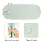Extra Large Sunglasses Pouch Case, Silicone Oversized Sun Glasses Organizer Soft Bag Compatible with TOM FORD FT0965 FT0992 Gucci GG1105S GG1377S PR 29YS Runway (XXL, Green)