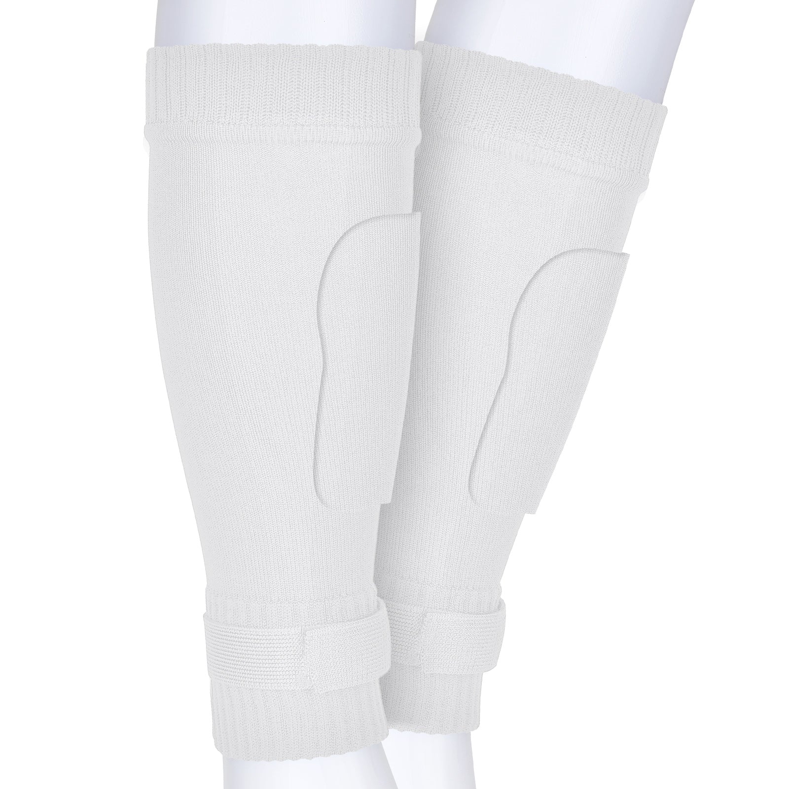 Linkidea Kids Soccer Leg Sleeve with Shin Guard Straps, Elastic Compatible with Grip Socks, Best Alternative to Soccer Athletic Socks for Child 6-8 Years (White)