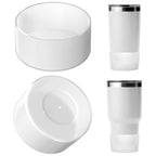 Linkidea Water Bottle Boot Compatible with YETI Rambler Travel Mug 20oz/30oz, Tumbler 20oz/30oz, Silicone Anti-Slip Water Bottle Bottom Sleeve Cover Protector (Clear White / 2 Pack)