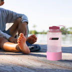 Linkidea 2 Pack Water Bottle Boot Compatible with Nalgene Sustain Wide Mouth 32oz/48oz, Narrow Mouth 32oz, Silicone Anti-Slip Bottle Bottom Bumper Protector (Light Pink)
