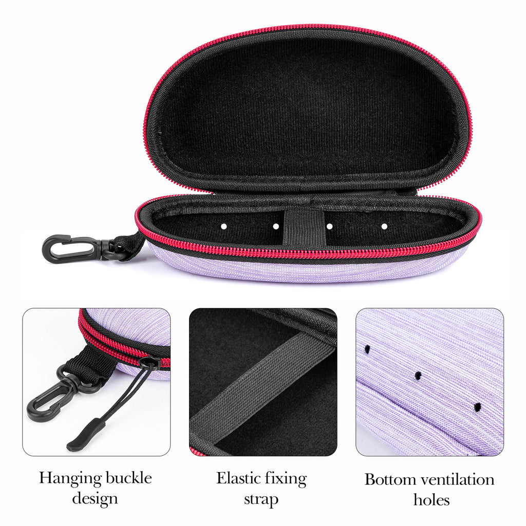 Extra Large Hard Shell Sunglasses Case, Oversized Sun Glasses Storage Bag Pouch Organizer Compatible with Rayban RB3025 RB3717 Gucci GG0595S TOM FORD FT0783 FT1013 (XXL, Purple)