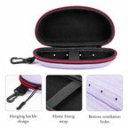Extra Large Hard Shell Sunglasses Case, Oversized Sun Glasses Storage Bag Pouch Organizer Compatible with Rayban RB3025 RB3717 Gucci GG0595S TOM FORD FT0783 FT1013 (XXL, Purple)