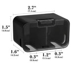 Linkidea 2-Pack Self Adhesive Toothbrush Holder with Dustproof Cover, Dual Slots Brush Hanger for Shower, Compatible with Colgate Renewal, Oral-B CrossAction Toothbrush, Black