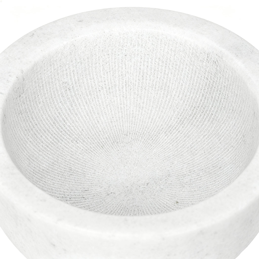 Linkidea Marble Shaving Soap Bowl, 100% Natural Marble with Interior Grooves for Maximum Lather, Heat Retaining Stone Provides a Luxurious Hot Shave Experience, Gift for Husband, Dad (White)