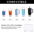 Linkidea 2 Pack Water Bottle Boot Compatible with Stanley Quencher H2.0 20oz/30oz/40oz, IceFlow Flip 20oz/30oz, Silicone Water Bottle Bottom Sleeve Cover Bumper Protector (Clear)