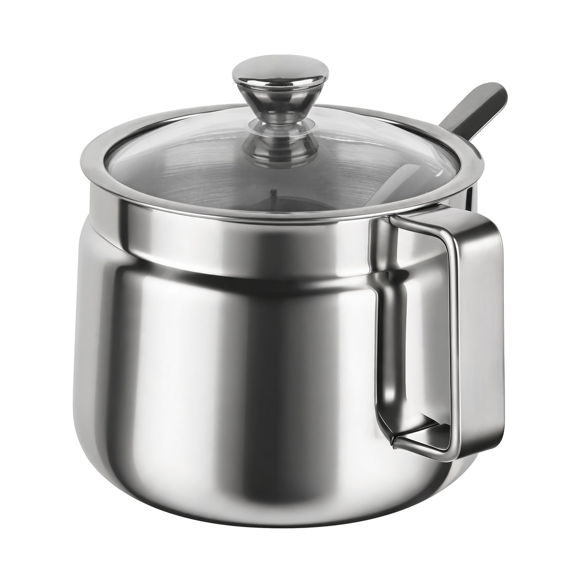 Linkidea 500ml 304 Stainless Steel Chili Oil Container with Lid & Spoon, Dustproof Kitchen Seasoning Jar, Large Capacity Storage Pot for Chili Crisp Sauce