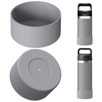 Linkidea Water Bottle Boot Compatible with YETI Rambler Jr. Kids 12oz, Rambler 12oz/18oz, Yonder 20oz/25oz, Silicone Anti-Slip Bottle Bottom Sleeve Bumper Protector (Grey / 2 Pack)