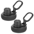 Linkidea 2 Pack Wide Mouth Water Bottle Lid with Handle Compatible with Hydro Flask Wide Mouth 12/16/18/20/32/40/64oz, Waterbottle Replacement Spout Lid (Black)