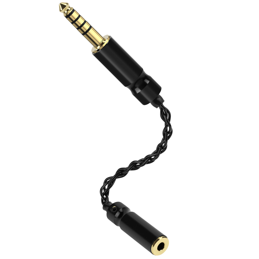 Linkidea 4.4mm Balanced Male to 3.5mm Female Headphone Adapter Cable, Silver-Plated Copper Audio Converter for HiFi DAC, DAP & Headphone Amplifier, 16cm