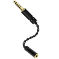 Linkidea 4.4mm Balanced Male to 3.5mm Female Headphone Adapter Cable, Silver-Plated Copper Audio Converter for HiFi DAC, DAP & Headphone Amplifier, 16cm