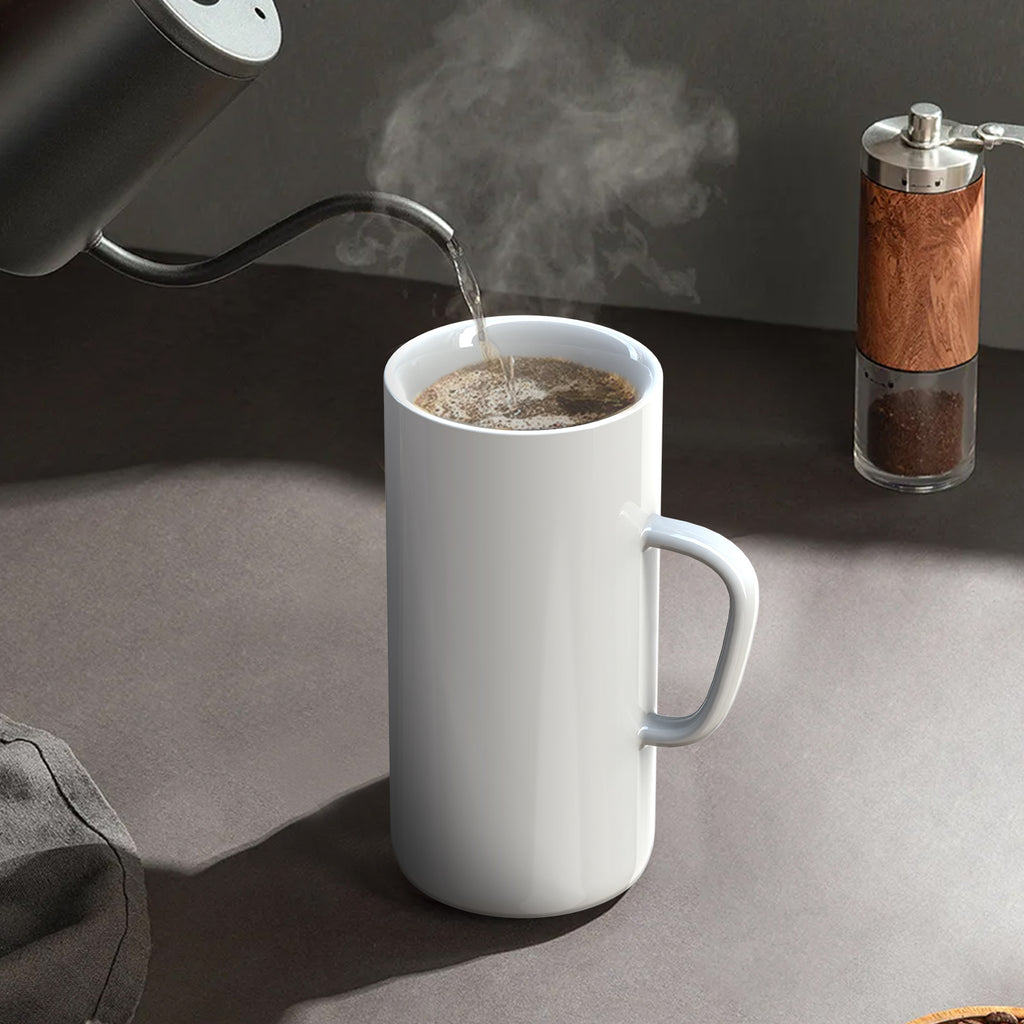 Linkidea Oversized Coffee Mugs 40oz, Extra Large Ceramic Coffee Cup with Handle, Super Big Tea Cup Large Capacity Drinking Teacups for Office and Home, White