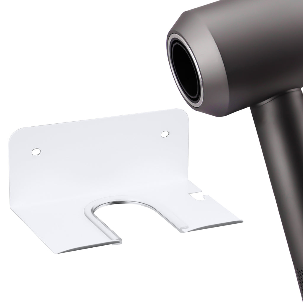 Linkidea Wall Mounted Hair Dryer Holder, Screw Hair Dryer Stand for Bathroom, Compatible with Dyson Supersonic Origin, Supersonic Nural (White)