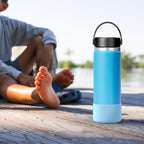 Linkidea 2 Pack Water Bottle Boot Compatible with Hydro Flask Wide Mouth 12oz/14oz/16oz/18oz/20oz, Silicone Bottle Bottom Sleeve Bumper Protector (Sky Blue)