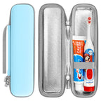 Linkidea Kids Electric Toothbrush Travel Case with Waterproof Lining, Portable Hard Shell Carrying Bag, Protective Storage Box Compatible with Philips Sonicare HX3601, Oral-B Battery (Blue)