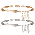 Plus Size Chain Belt for Women, 2 Pack Gold & Silver Waist Belt, Max 43 Inch Adjustable Chunky Belt Chain for Dresses, Party, Casual Wear