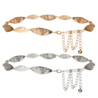 Plus Size Chain Belt for Women, 2 Pack Gold & Silver Waist Belt, Max 43 Inch Adjustable Chunky Belt Chain for Dresses, Party, Casual Wear